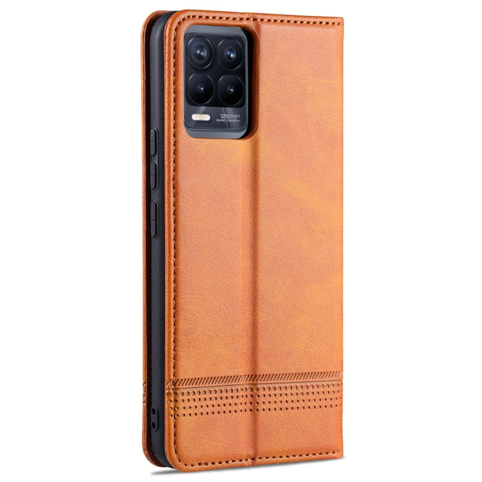 AZNS Estuche de cuero con tapa horizontal con textura de becerro magnético con ranuras para tarjetas y soporte y billetera, For Xiaomi Mi 11 Pro, For OPPO Realme 8 / 8 Pro