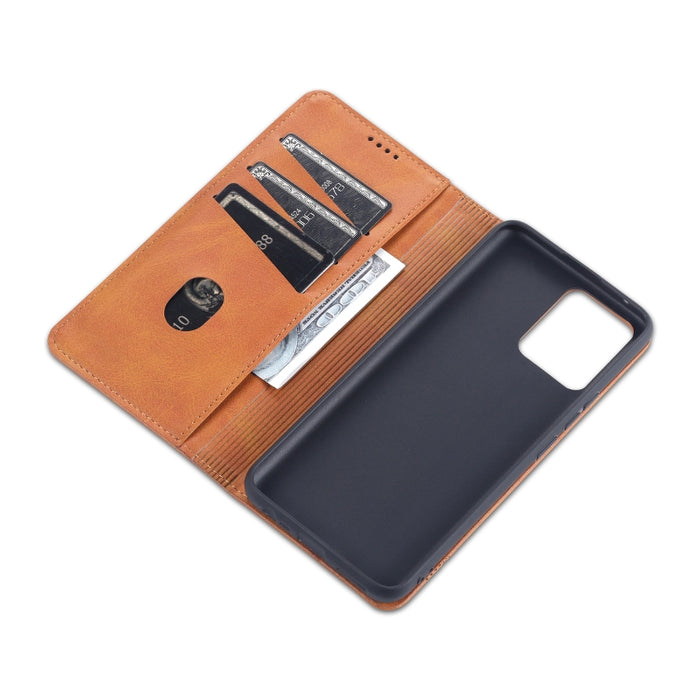 AZNS Estuche de cuero con tapa horizontal con textura de becerro magnético con ranuras para tarjetas y soporte y billetera, For Xiaomi Mi 11 Pro, For OPPO Realme 8 / 8 Pro