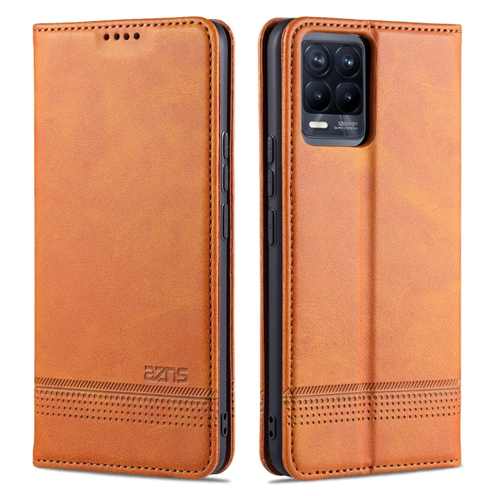 AZNS Estuche de cuero con tapa horizontal con textura de becerro magnético con ranuras para tarjetas y soporte y billetera, For Xiaomi Mi 11 Pro, For OPPO Realme 8 / 8 Pro