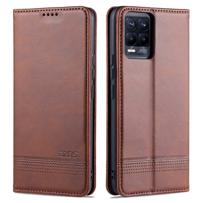 AZNS Estuche de cuero con tapa horizontal con textura de becerro magnético con ranuras para tarjetas y soporte y billetera, For Xiaomi Mi 11 Pro, For OPPO Realme 8 / 8 Pro