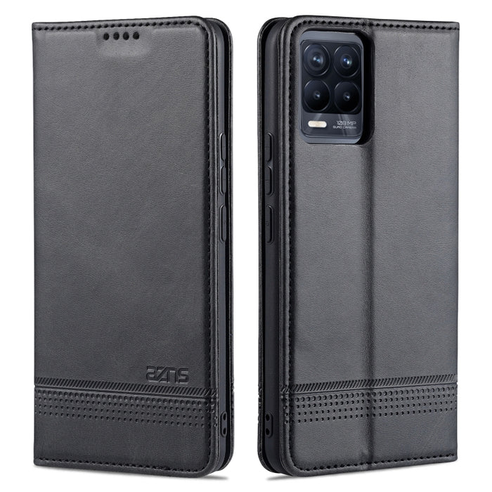 AZNS Estuche de cuero con tapa horizontal con textura de becerro magnético con ranuras para tarjetas y soporte y billetera, For Xiaomi Mi 11 Pro, For OPPO Realme 8 / 8 Pro