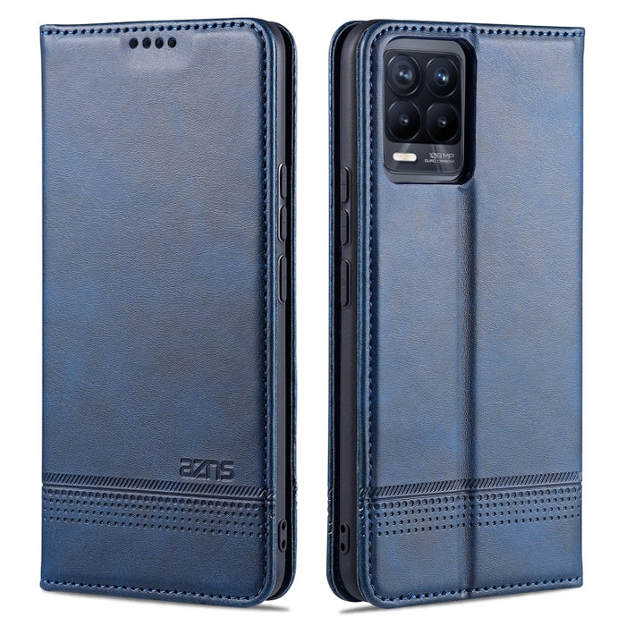 AZNS Estuche de cuero con tapa horizontal con textura de becerro magnético con ranuras para tarjetas y soporte y billetera, For Xiaomi Mi 11 Pro, For OPPO Realme 8 / 8 Pro