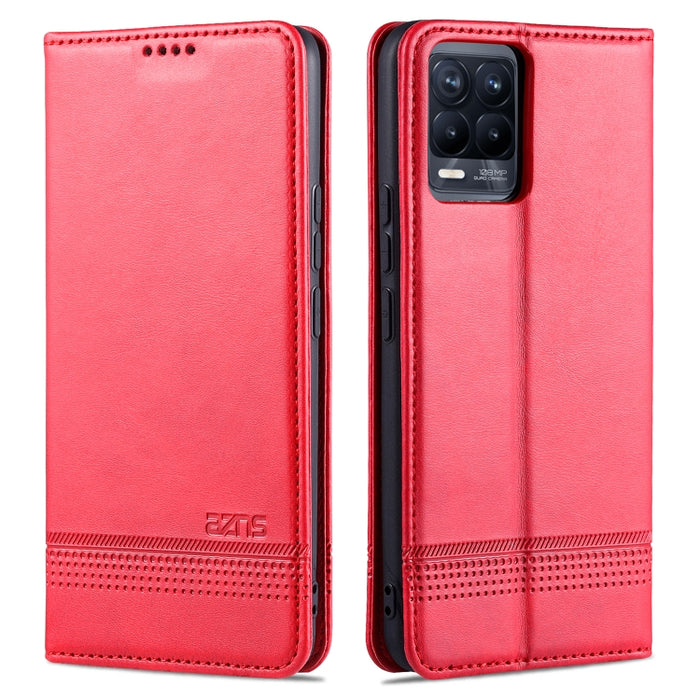 AZNS Estuche de cuero con tapa horizontal con textura de becerro magnético con ranuras para tarjetas y soporte y billetera, For Xiaomi Mi 11 Pro, For OPPO Realme 8 / 8 Pro