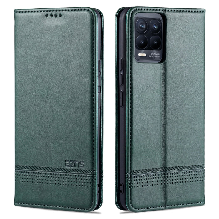 AZNS Estuche de cuero con tapa horizontal con textura de becerro magnético con ranuras para tarjetas y soporte y billetera, For Xiaomi Mi 11 Pro, For OPPO Realme 8 / 8 Pro