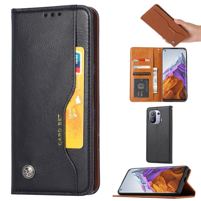 Estuche de cuero con tapa horizontal con textura de piel amasada con marco de fotos y soporte y ranuras para tarjetas y billetera, For Xiaomi Mi 11 Pro, For Xiaomi Mi 11 Lite, For Samsung Galaxy S21 FE