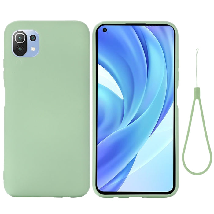 Funda protectora de cobertura total a prueba de caídas de silicona líquida de color sólido, For Xiaomi Mi 11 Lite