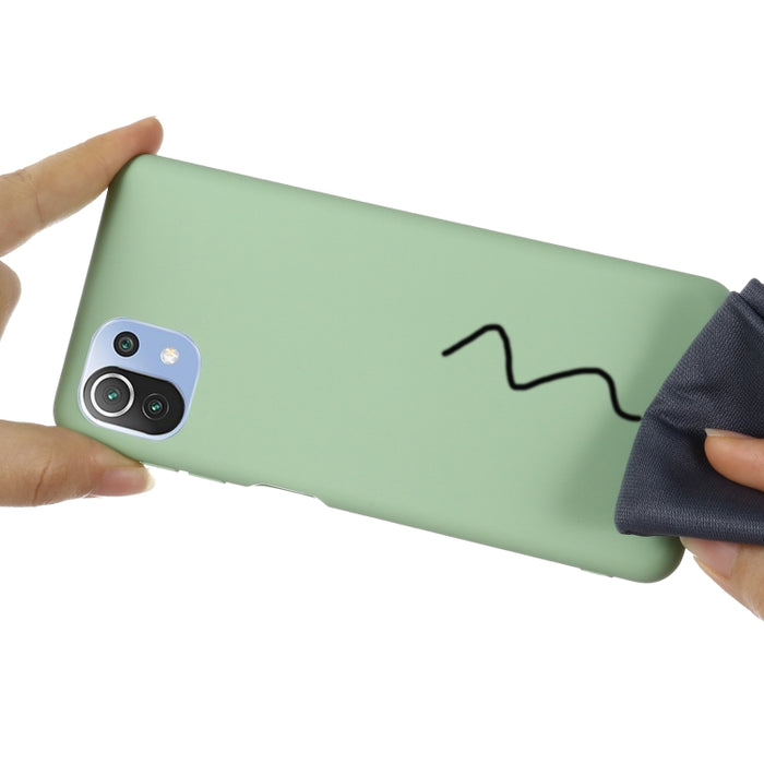 Funda protectora de cobertura total a prueba de caídas de silicona líquida de color sólido, For Xiaomi Mi 11 Lite