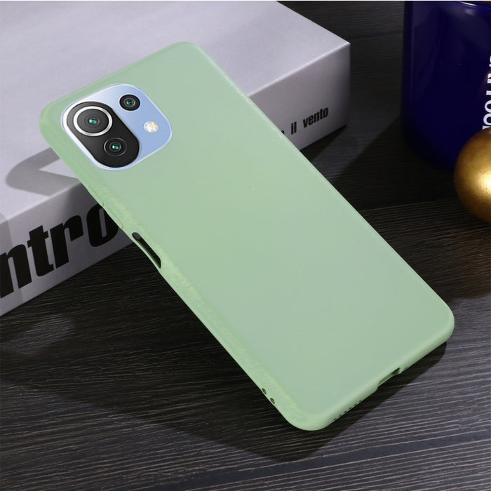 Funda protectora de cobertura total a prueba de caídas de silicona líquida de color sólido, For Xiaomi Mi 11 Lite