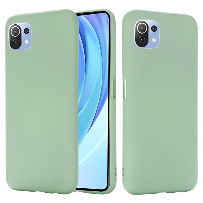Funda protectora de cobertura total a prueba de caídas de silicona líquida de color sólido, For Xiaomi Mi 11 Lite