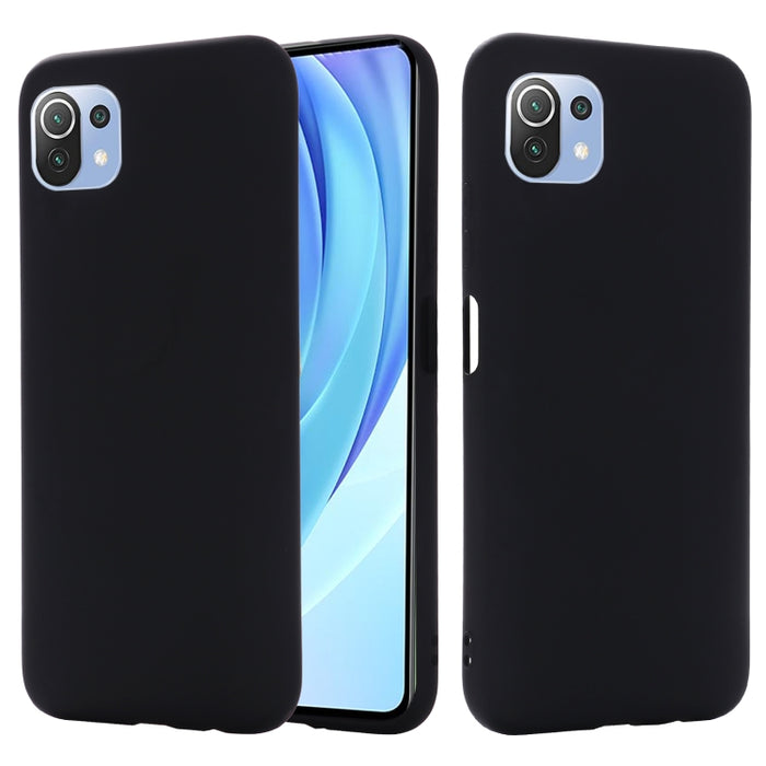 Funda protectora de cobertura total a prueba de caídas de silicona líquida de color sólido, For Xiaomi Mi 11 Lite