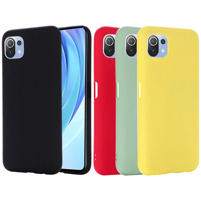 Funda protectora de cobertura total a prueba de caídas de silicona líquida de color sólido, For Xiaomi Mi 11 Lite