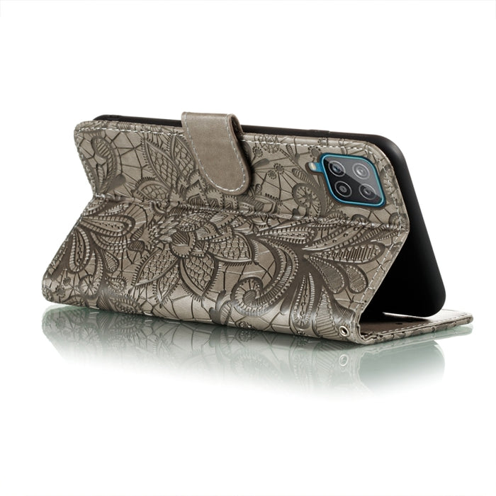 Funda de cuero con tapa horizontal con patrón de estampado de flores de encaje con soporte y ranuras para tarjetas y billetera y marco de fotos, For Samsung Galaxy A22 4G, For Samsung Galaxy A22 5G, For Samsung Galaxy A82 5G, For Samsung Galaxy S21 FE ...