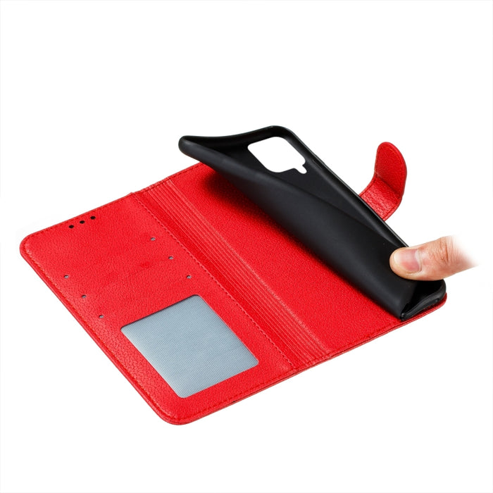 Estuche de cuero con tapa horizontal con patrón de relieve de plumas con textura de litchi con soporte y ranuras para tarjetas y billetera y marco de fotos y cordón, For Samsung Galaxy A22 4G, For Samsung Galaxy A22 5G, For Samsung Galaxy A82 5G       ...