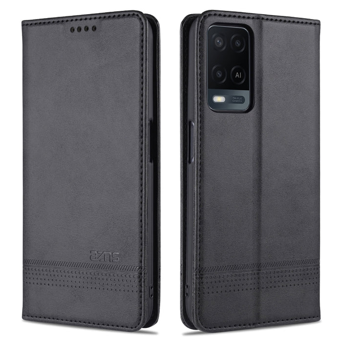 AZNS Estuche de cuero con tapa horizontal con textura de becerro magnético con ranuras para tarjetas y soporte y billetera, For OPPO A54 4G, For OPPO A94 5G, For OPPO A95 5G, For Xiaomi Mi 11 Lite