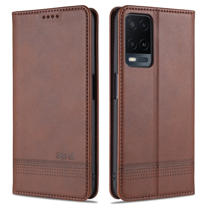 AZNS Estuche de cuero con tapa horizontal con textura de becerro magnético con ranuras para tarjetas y soporte y billetera, For OPPO A54 4G, For OPPO A94 5G, For OPPO A95 5G, For Xiaomi Mi 11 Lite