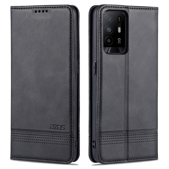 AZNS Estuche de cuero con tapa horizontal con textura de becerro magnético con ranuras para tarjetas y soporte y billetera, For OPPO A54 4G, For OPPO A94 5G, For OPPO A95 5G, For Xiaomi Mi 11 Lite