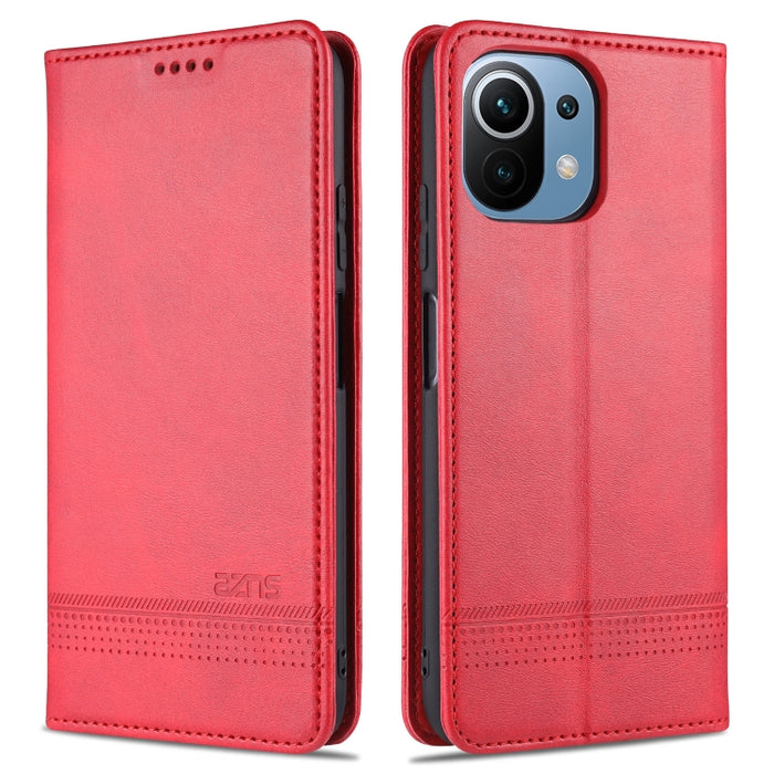 AZNS Estuche de cuero con tapa horizontal con textura de becerro magnético con ranuras para tarjetas y soporte y billetera, For OPPO A54 4G, For OPPO A94 5G, For OPPO A95 5G, For Xiaomi Mi 11 Lite