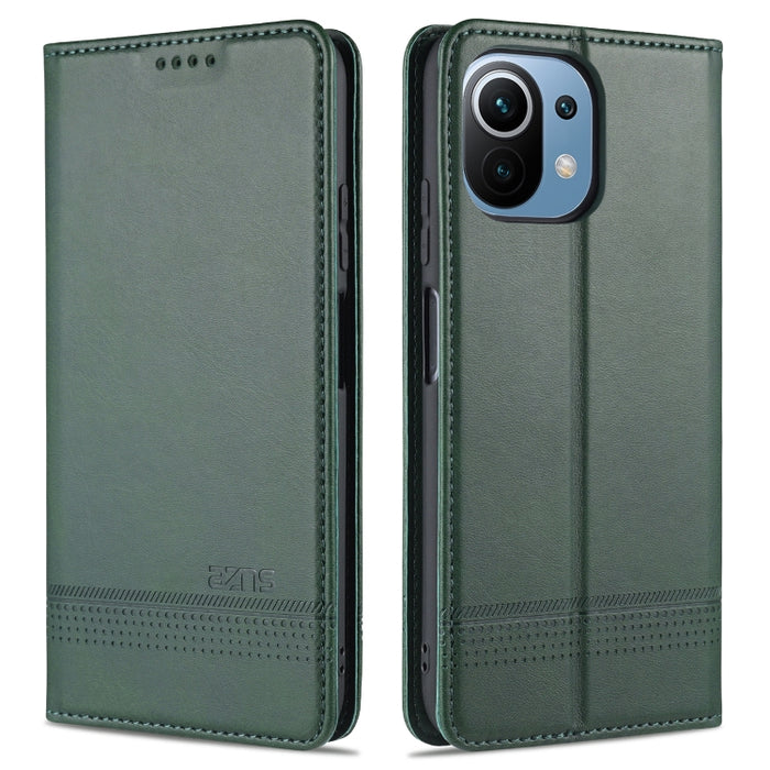 AZNS Estuche de cuero con tapa horizontal con textura de becerro magnético con ranuras para tarjetas y soporte y billetera, For OPPO A54 4G, For OPPO A94 5G, For OPPO A95 5G, For Xiaomi Mi 11 Lite