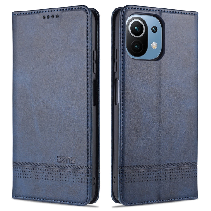 AZNS Estuche de cuero con tapa horizontal con textura de becerro magnético con ranuras para tarjetas y soporte y billetera, For OPPO A54 4G, For OPPO A94 5G, For OPPO A95 5G, For Xiaomi Mi 11 Lite