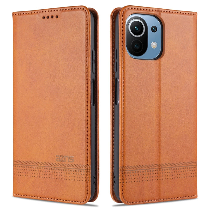 AZNS Estuche de cuero con tapa horizontal con textura de becerro magnético con ranuras para tarjetas y soporte y billetera, For OPPO A54 4G, For OPPO A94 5G, For OPPO A95 5G, For Xiaomi Mi 11 Lite