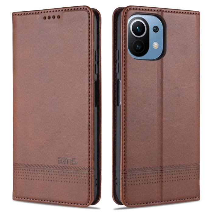 AZNS Estuche de cuero con tapa horizontal con textura de becerro magnético con ranuras para tarjetas y soporte y billetera, For OPPO A54 4G, For OPPO A94 5G, For OPPO A95 5G, For Xiaomi Mi 11 Lite