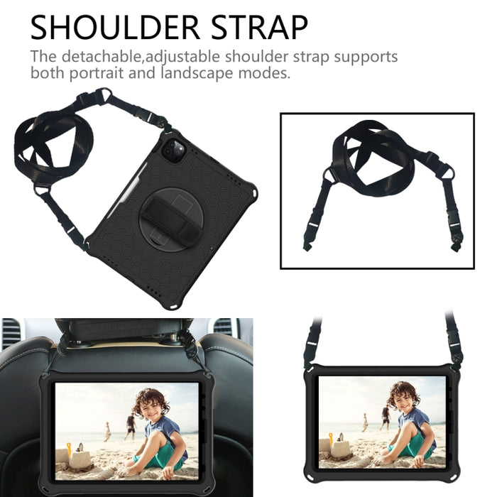 Estuche protector de PC de silicona a prueba de golpes con rotación de 360 grados con soporte y correa para el hombro y correa de mano