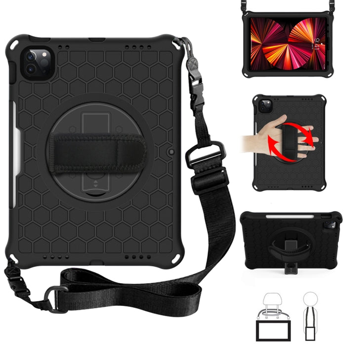 Estuche protector de PC de silicona a prueba de golpes con rotación de 360 grados con soporte y correa para el hombro y correa de mano