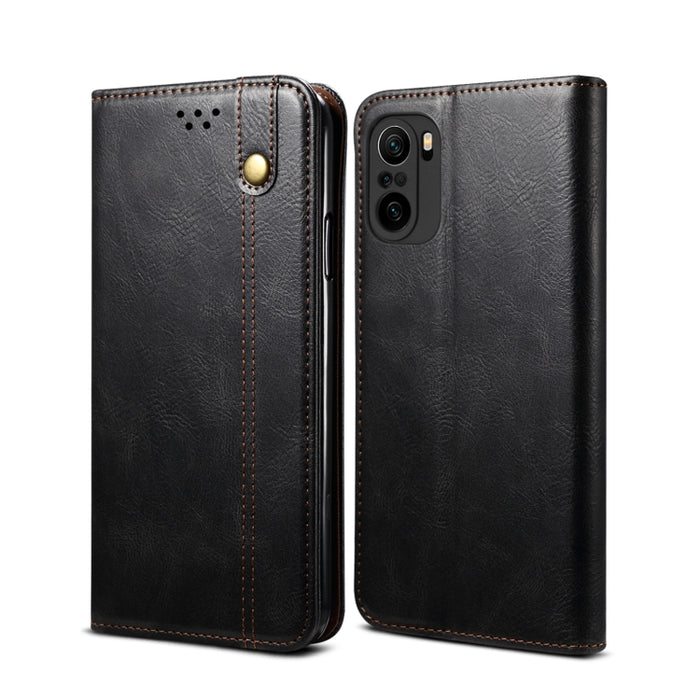 Estuche de cuero con tapa horizontal con textura de caballo loco de cera simple con ranuras para tarjetas y billetera, For Xiaomi Redmi K40 / K40 Pro, For Xiaomi Redmi Note9 4G (CN Version), For Xiaomi Redmi Note 9 5G (CN Version)                      ...