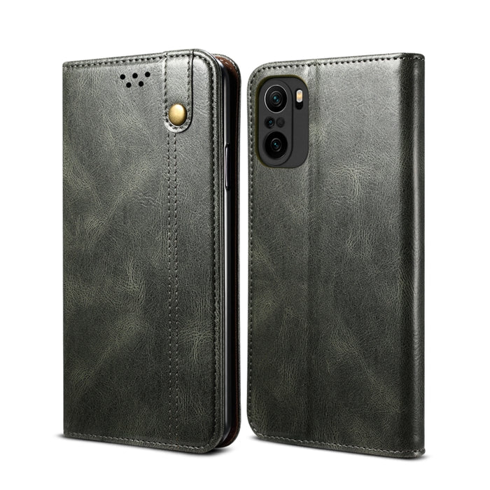 Estuche de cuero con tapa horizontal con textura de caballo loco de cera simple con ranuras para tarjetas y billetera, For Xiaomi Redmi K40 / K40 Pro, For Xiaomi Redmi Note9 4G (CN Version), For Xiaomi Redmi Note 9 5G (CN Version)                      ...