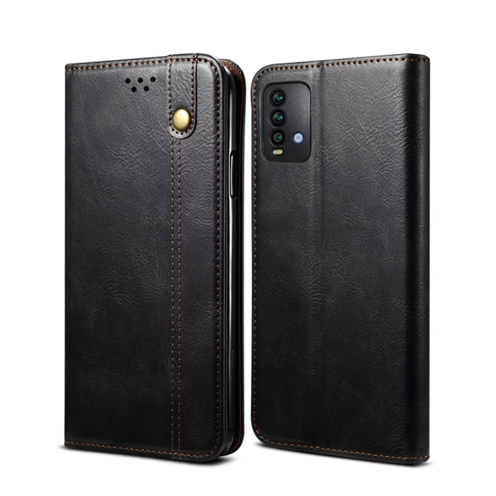 Estuche de cuero con tapa horizontal con textura de caballo loco de cera simple con ranuras para tarjetas y billetera, For Xiaomi Redmi K40 / K40 Pro, For Xiaomi Redmi Note9 4G (CN Version), For Xiaomi Redmi Note 9 5G (CN Version)                      ...