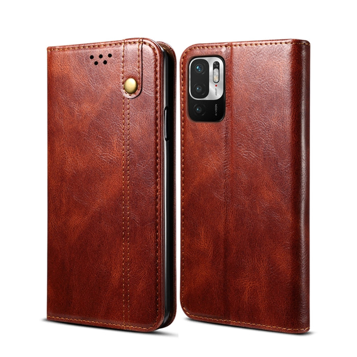 Estuche de cuero con tapa horizontal con textura de caballo loco de cera simple con ranuras para tarjetas y billetera, For Xiaomi Redmi K40 / K40 Pro, For Xiaomi Redmi Note9 4G (CN Version), For Xiaomi Redmi Note 9 5G (CN Version)                      ...