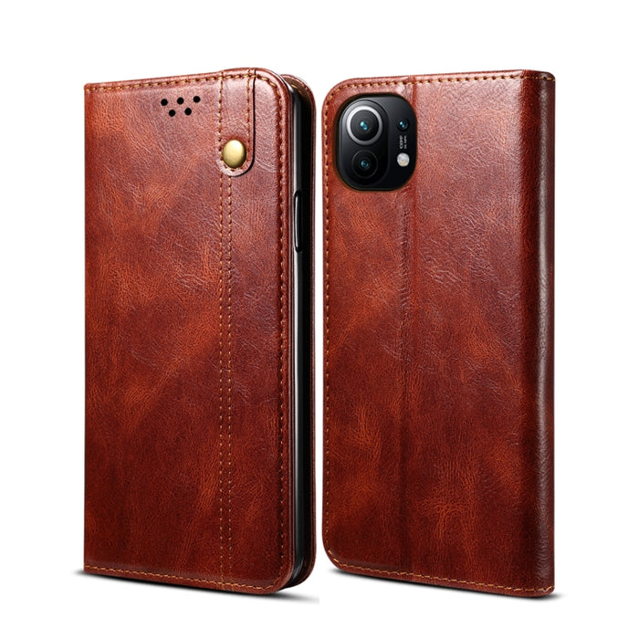 Estuche de cuero con tapa horizontal con textura de caballo loco de cera simple con ranuras para tarjetas y billetera, For Xiaomi Redmi K40 / K40 Pro, For Xiaomi Redmi Note9 4G (CN Version), For Xiaomi Redmi Note 9 5G (CN Version)                      ...