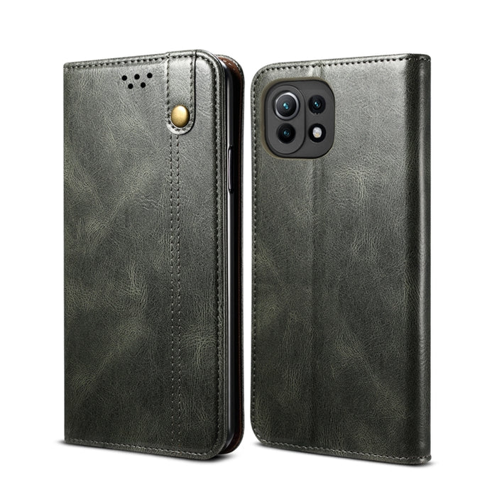 Estuche de cuero con tapa horizontal con textura de caballo loco de cera simple con ranuras para tarjetas y billetera, For Xiaomi Redmi K40 / K40 Pro, For Xiaomi Redmi Note9 4G (CN Version), For Xiaomi Redmi Note 9 5G (CN Version)                      ...