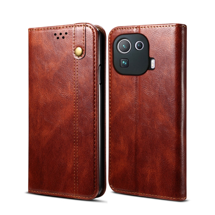 Estuche de cuero con tapa horizontal con textura de caballo loco de cera simple con ranuras para tarjetas y billetera, For Xiaomi Redmi K40 / K40 Pro, For Xiaomi Redmi Note9 4G (CN Version), For Xiaomi Redmi Note 9 5G (CN Version)                      ...