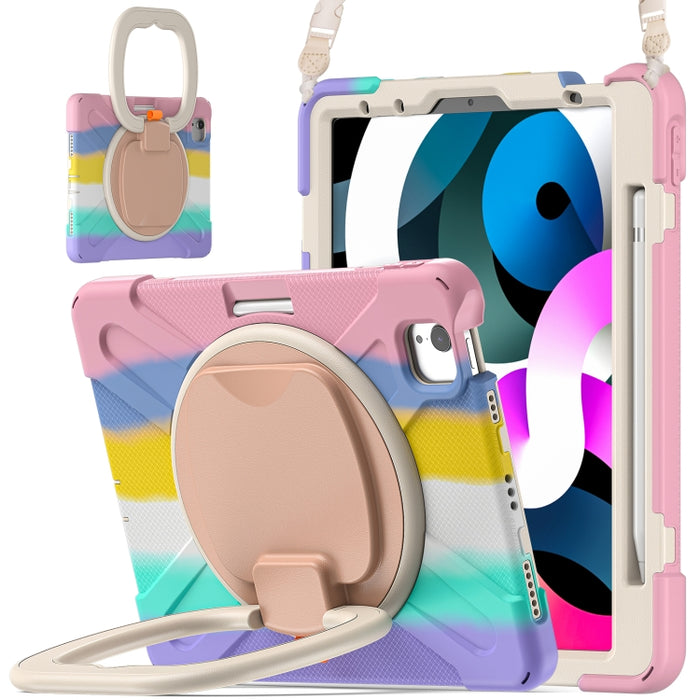 Funda protectora de silicona + PC con soporte y correa para el hombro, For iPad Air 2022 / 2020 10.9