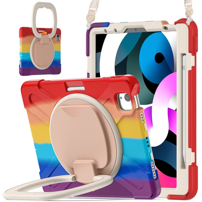 Funda protectora de silicona + PC con soporte y correa para el hombro, For iPad Air 2022 / 2020 10.9