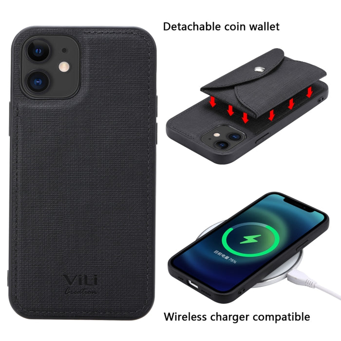Funda protectora magnética de tela tejida de TPU + PU de la serie T de ViLi con billetera