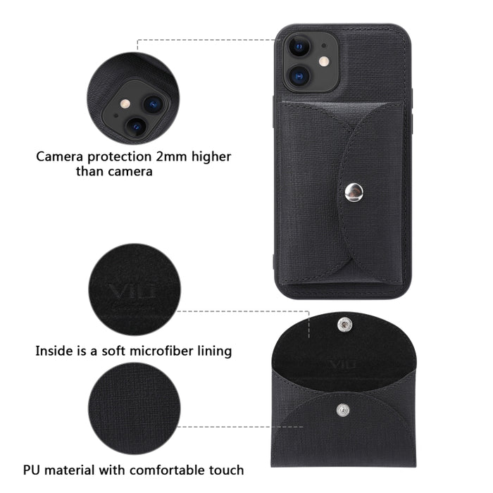 Funda protectora magnética de tela tejida de TPU + PU de la serie T de ViLi con billetera
