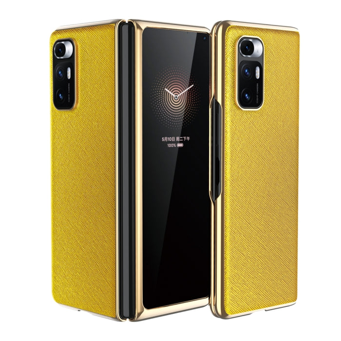 Estuche protector de textura de cuero electrochapado, For Xiaomi Mi Mix Fold