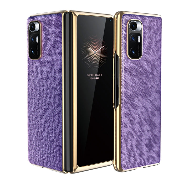 Estuche protector de textura de cuero electrochapado, For Xiaomi Mi Mix Fold