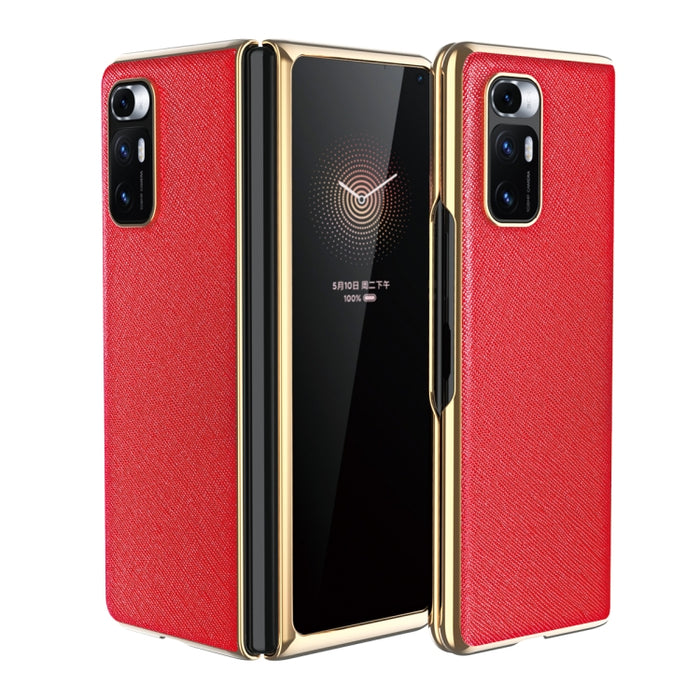 Estuche protector de textura de cuero electrochapado, For Xiaomi Mi Mix Fold