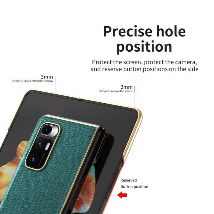Estuche protector de textura de cuero electrochapado, For Xiaomi Mi Mix Fold