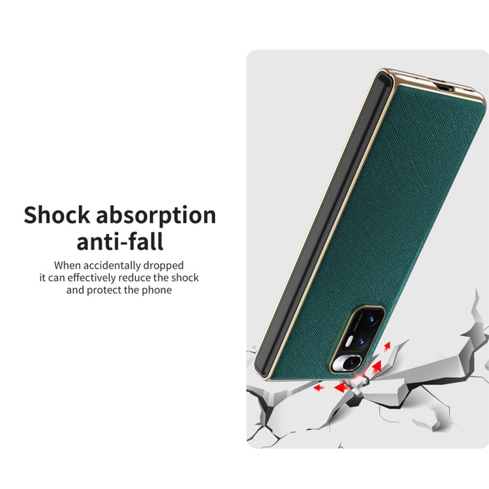 Estuche protector de textura de cuero electrochapado, For Xiaomi Mi Mix Fold
