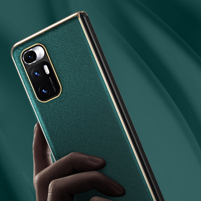 Estuche protector de textura de cuero electrochapado, For Xiaomi Mi Mix Fold