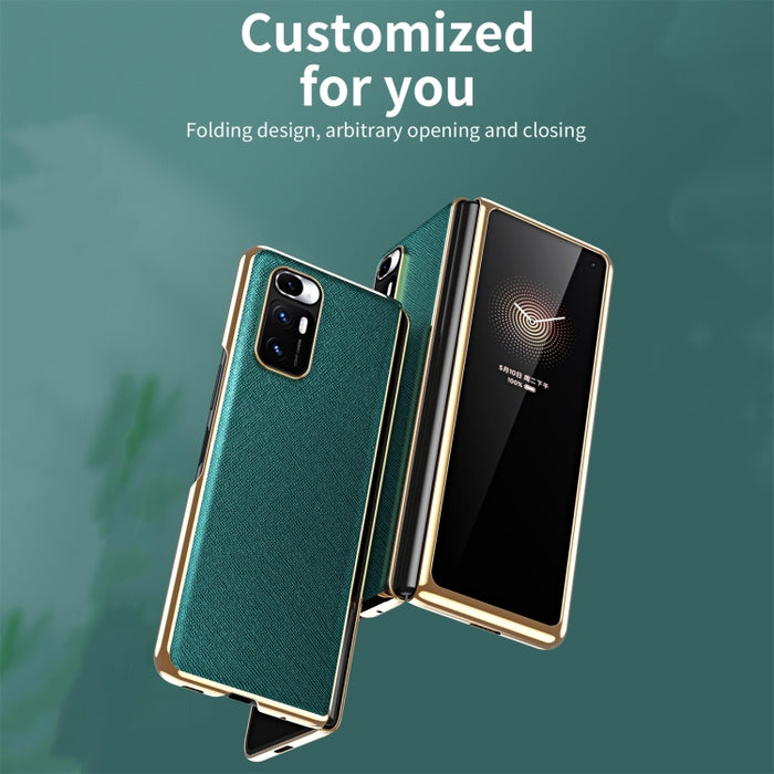 Estuche protector de textura de cuero electrochapado, For Xiaomi Mi Mix Fold