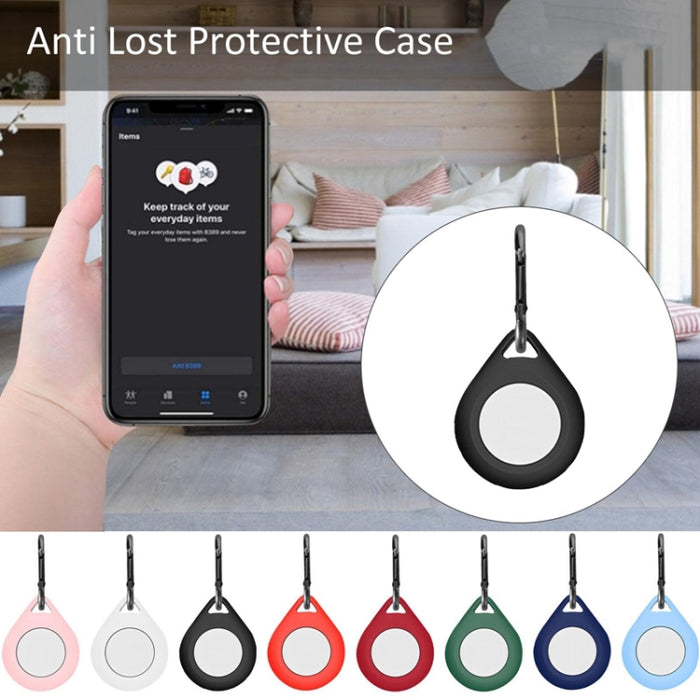 Funda protectora de silicona antiarañazos a prueba de golpes con lazo colgante para AirTag