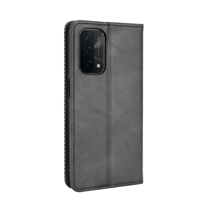 Hebilla magnética Retro Crazy Horse Texture Funda de cuero con tapa horizontal con soporte y ranuras para tarjetas y marco de fotos, For OPPO A54 5G / A74 5G / A93 5G, For OPPO A55 5G / A53s 5G, For OPPO A74 4G / F19 4G                                 ...