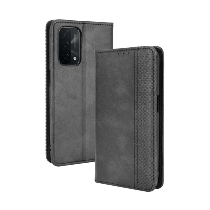 Hebilla magnética Retro Crazy Horse Texture Funda de cuero con tapa horizontal con soporte y ranuras para tarjetas y marco de fotos, For OPPO A54 5G / A74 5G / A93 5G, For OPPO A55 5G / A53s 5G, For OPPO A74 4G / F19 4G                                 ...