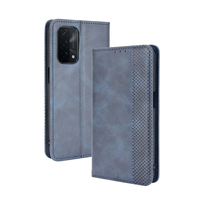 Hebilla magnética Retro Crazy Horse Texture Funda de cuero con tapa horizontal con soporte y ranuras para tarjetas y marco de fotos, For OPPO A54 5G / A74 5G / A93 5G, For OPPO A55 5G / A53s 5G, For OPPO A74 4G / F19 4G                                 ...