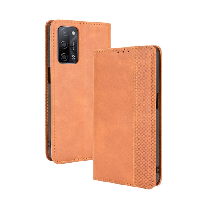 Hebilla magnética Retro Crazy Horse Texture Funda de cuero con tapa horizontal con soporte y ranuras para tarjetas y marco de fotos, For OPPO A54 5G / A74 5G / A93 5G, For OPPO A55 5G / A53s 5G, For OPPO A74 4G / F19 4G                                 ...